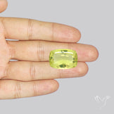 Buff Top Faceted Green Gold Lemon Quartz
