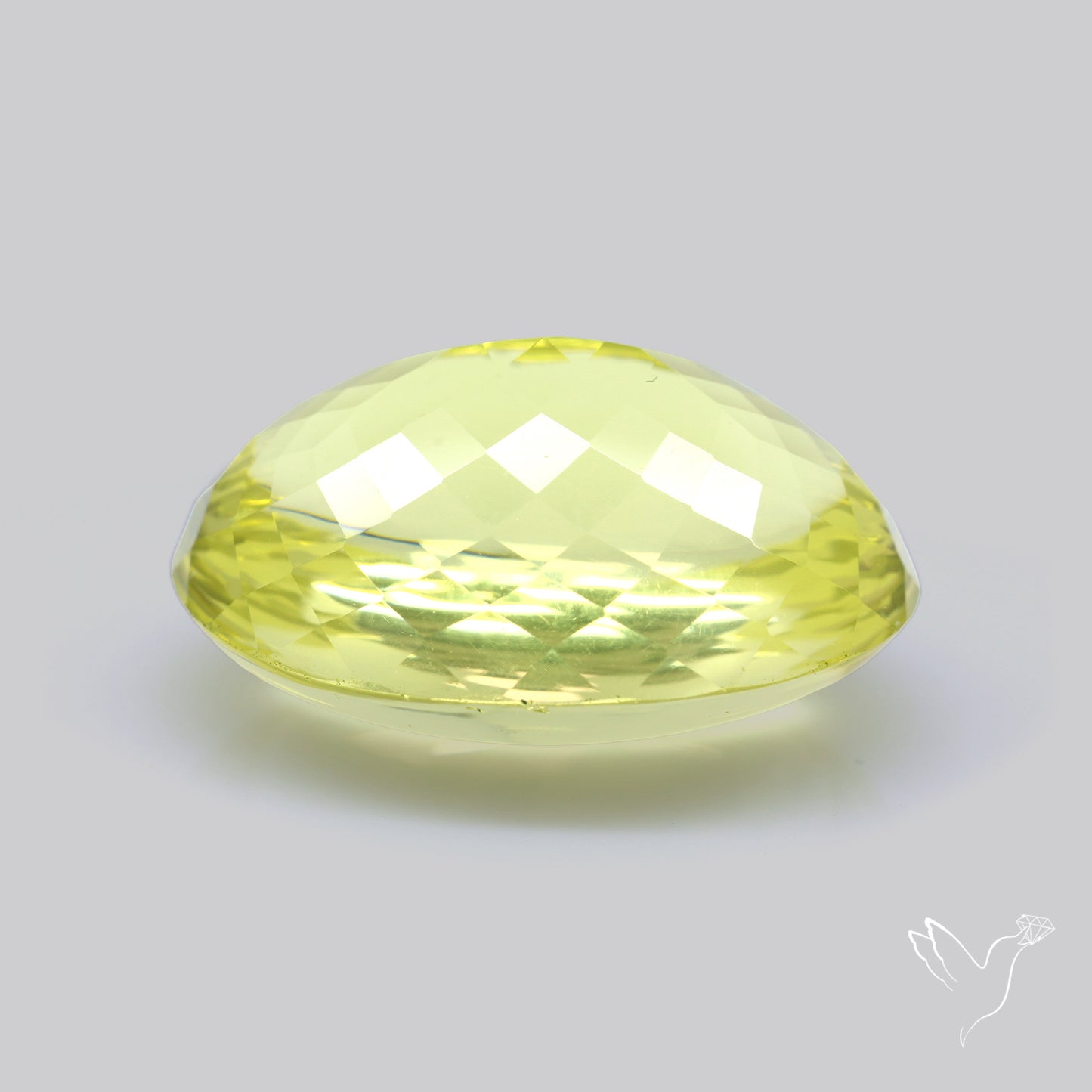 Buff Top Faceted Green Gold Lemon Quartz