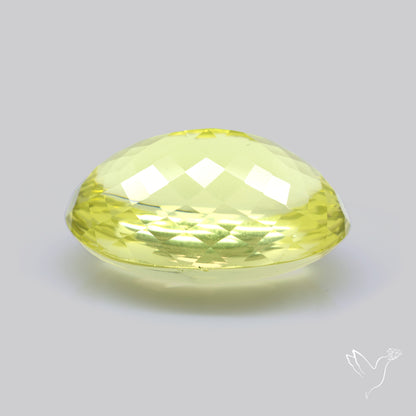 Buff Top Faceted Green Gold Lemon Quartz