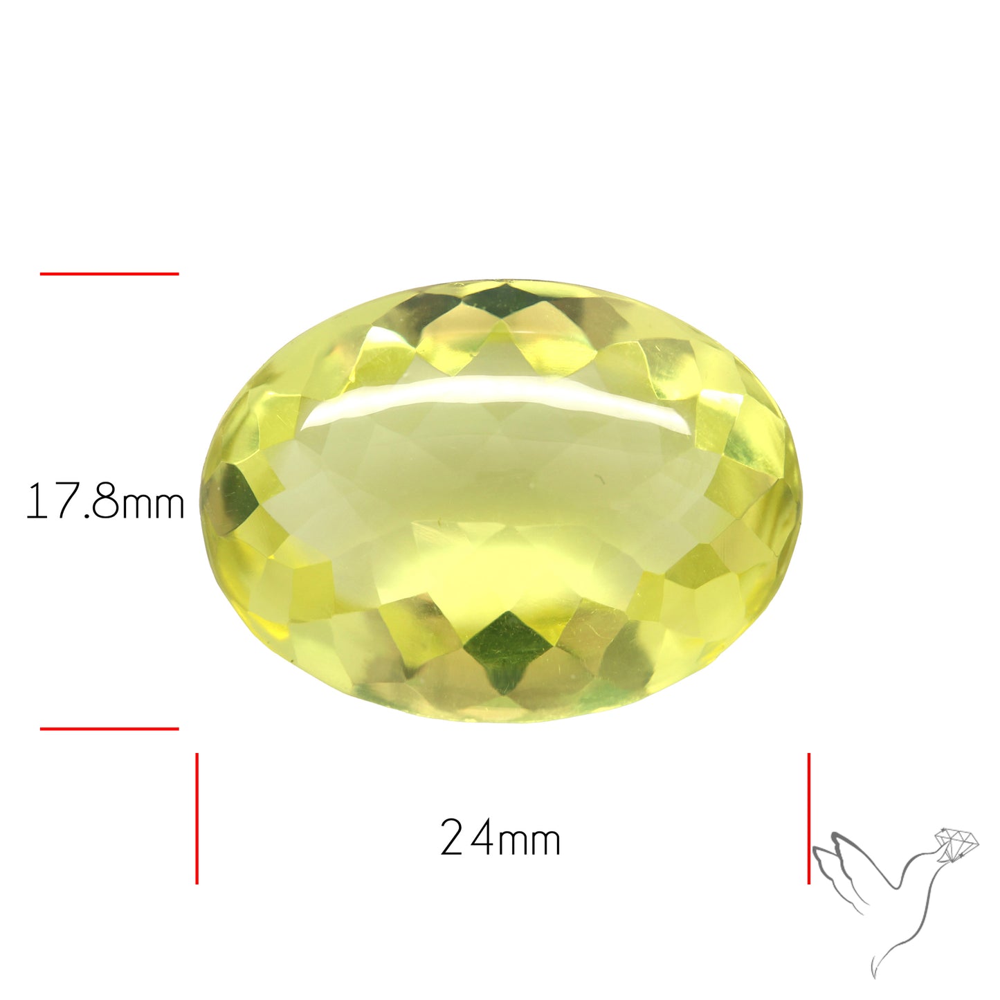 Buff Top Faceted Green Gold Lemon Quartz