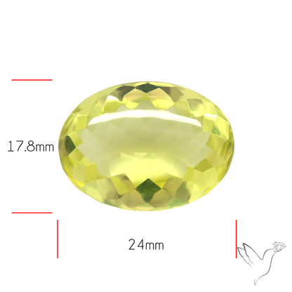 Buff Top Faceted Green Gold Lemon Quartz