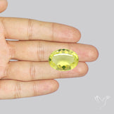 Buff Top Faceted Green Gold Lemon Quartz