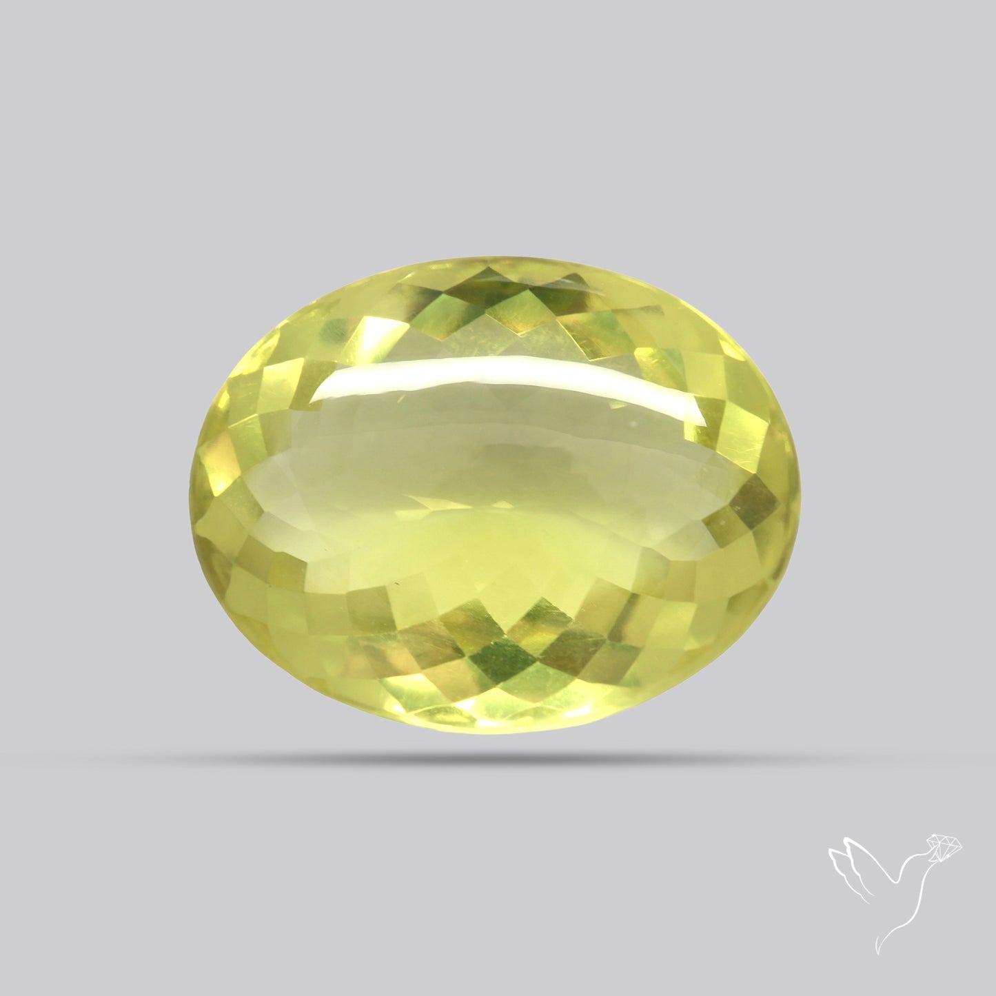 Buff Top Faceted Green Gold Lemon Quartz
