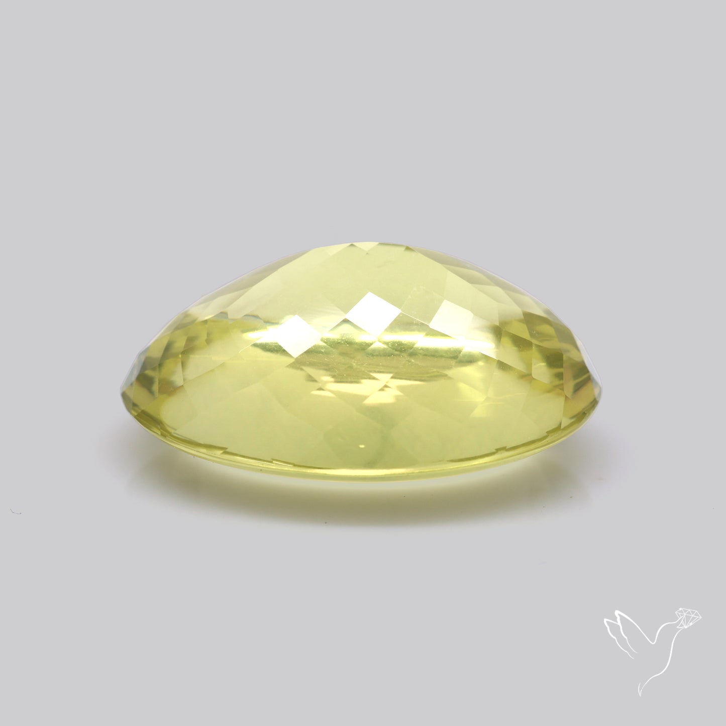 Buff Top Faceted Green Gold Lemon Quartz