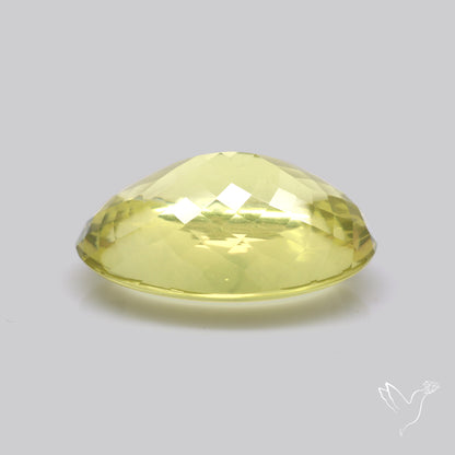 Buff Top Faceted Green Gold Lemon Quartz