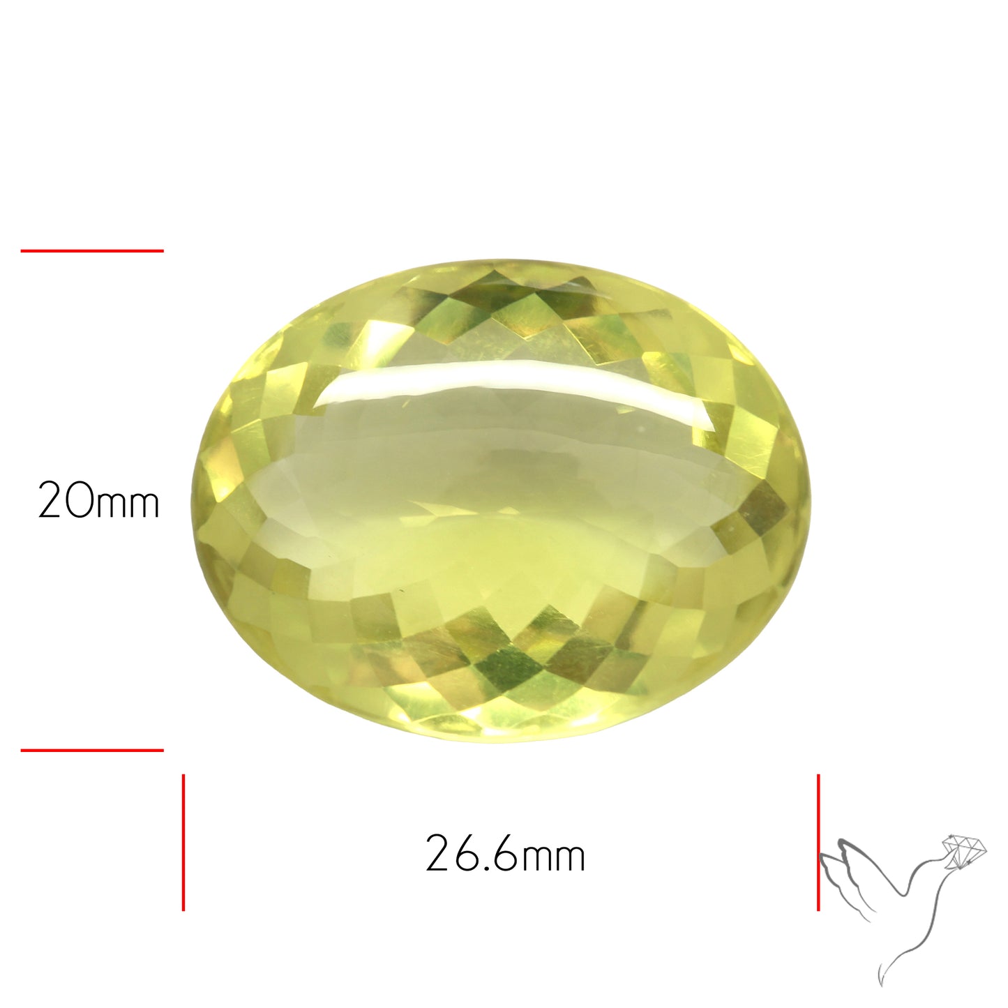 Buff Top Faceted Green Gold Lemon Quartz