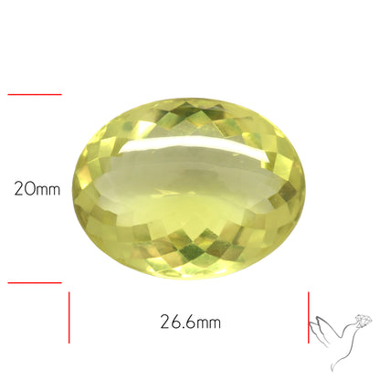Buff Top Faceted Green Gold Lemon Quartz
