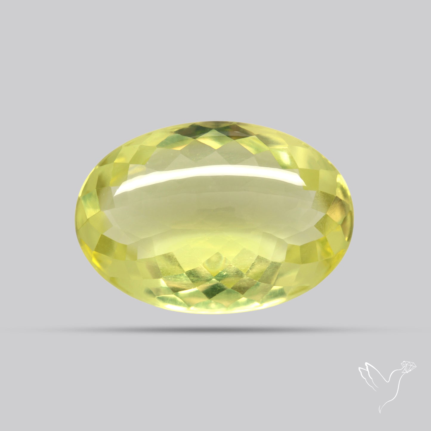Buff Top Faceted Green Gold Lemon Quartz