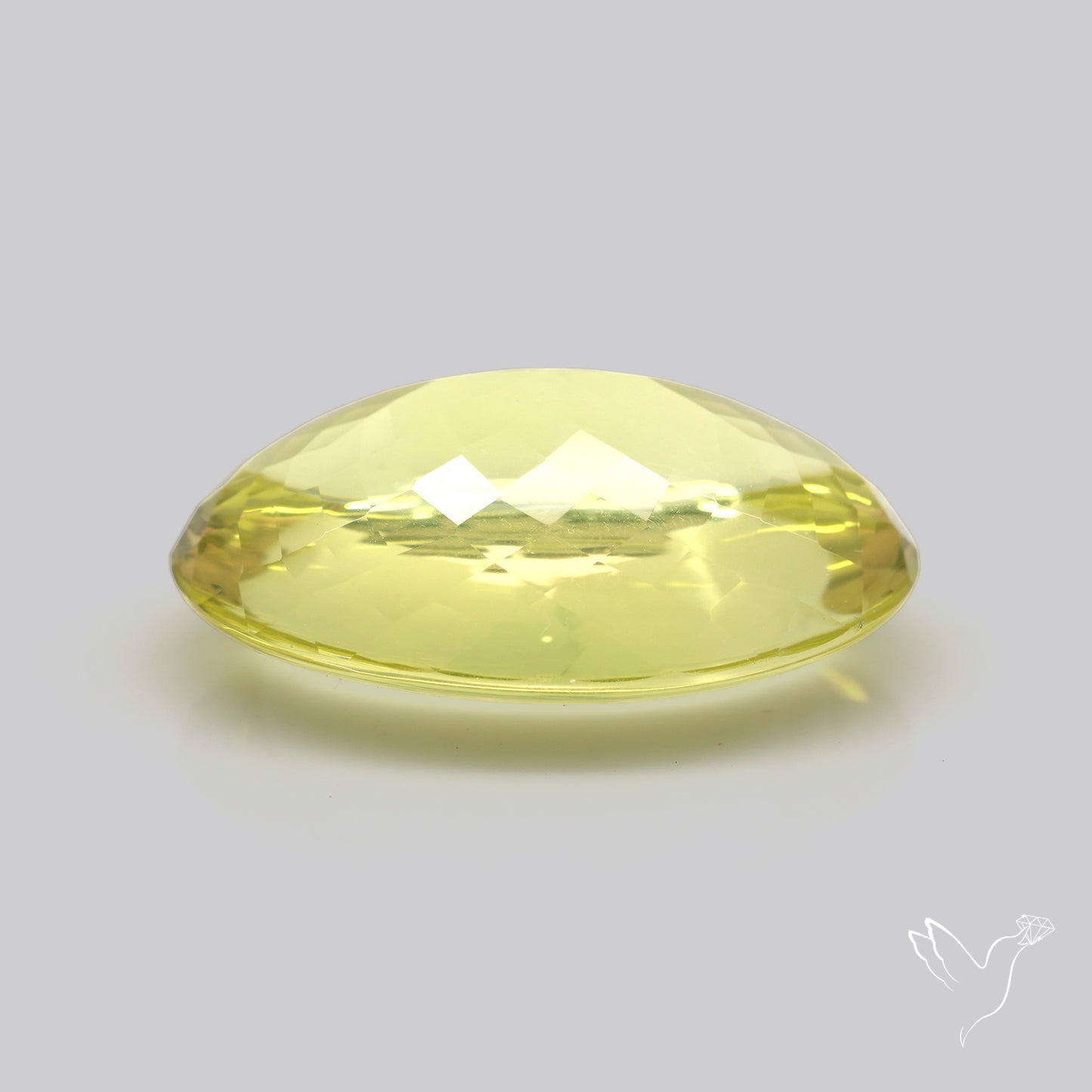 Buff Top Faceted Green Gold Lemon Quartz