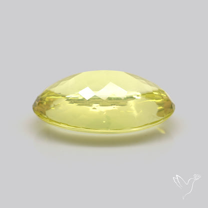 Buff Top Faceted Green Gold Lemon Quartz