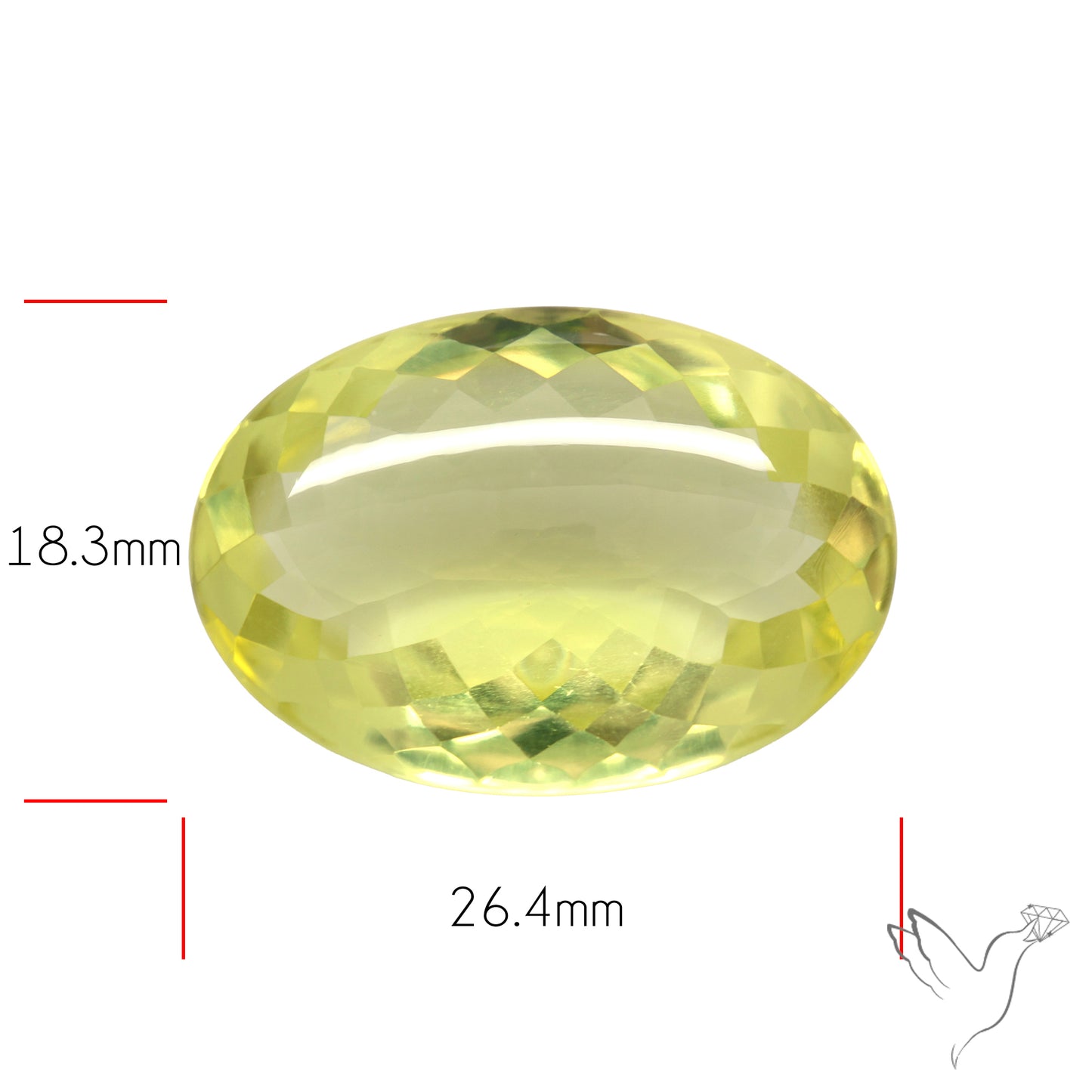 Buff Top Faceted Green Gold Lemon Quartz