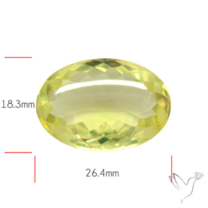 Buff Top Faceted Green Gold Lemon Quartz