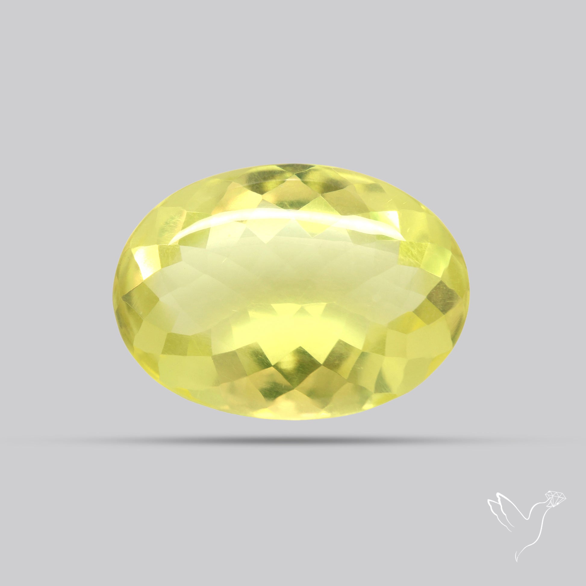 Buff Top Faceted Green Gold Lemon Quartz