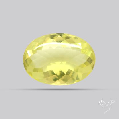 Buff Top Faceted Green Gold Lemon Quartz