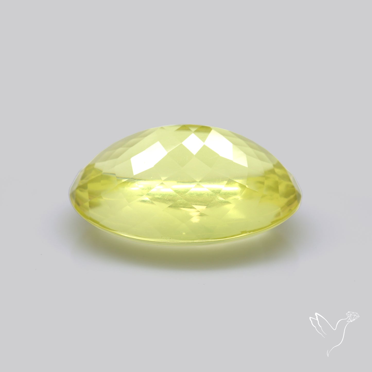 Buff Top Faceted Green Gold Lemon Quartz