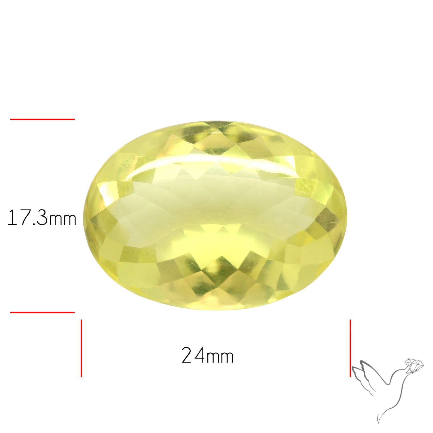Buff Top Faceted Green Gold Lemon Quartz