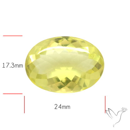 Buff Top Faceted Green Gold Lemon Quartz