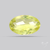 Checker Cut Faceted Green Gold Lemon Quartz