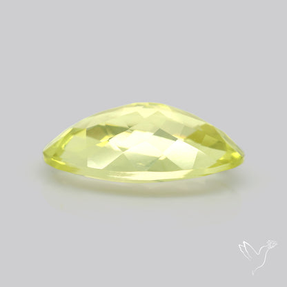 Checker Cut Faceted Green Gold Lemon Quartz