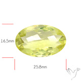 Checker Cut Faceted Green Gold Lemon Quartz
