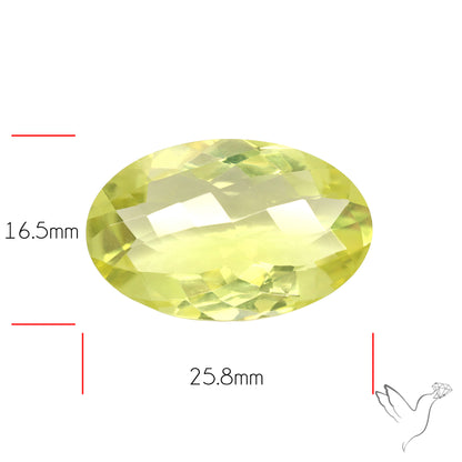 Checker Cut Faceted Green Gold Lemon Quartz
