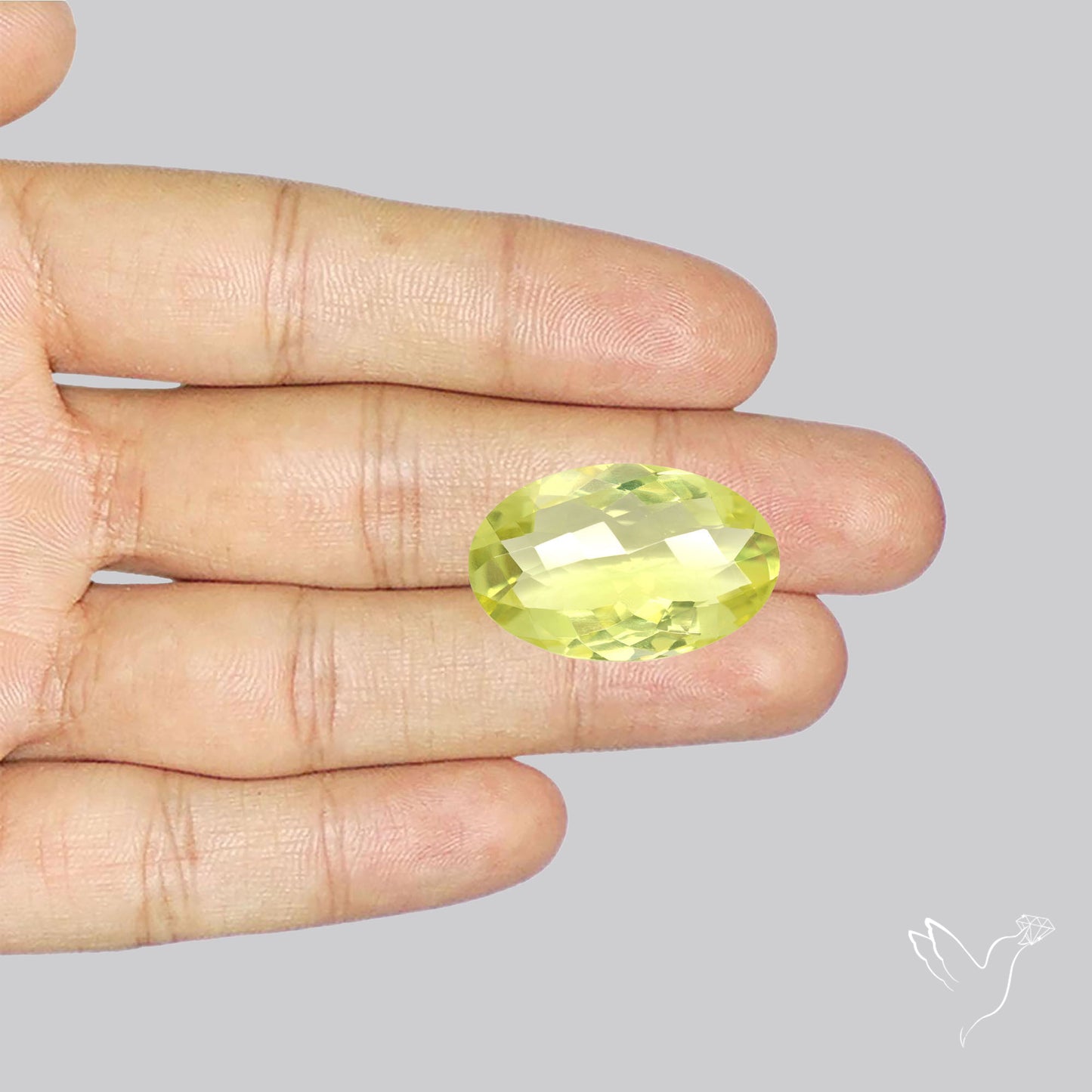 Checker Cut Faceted Green Gold Lemon Quartz