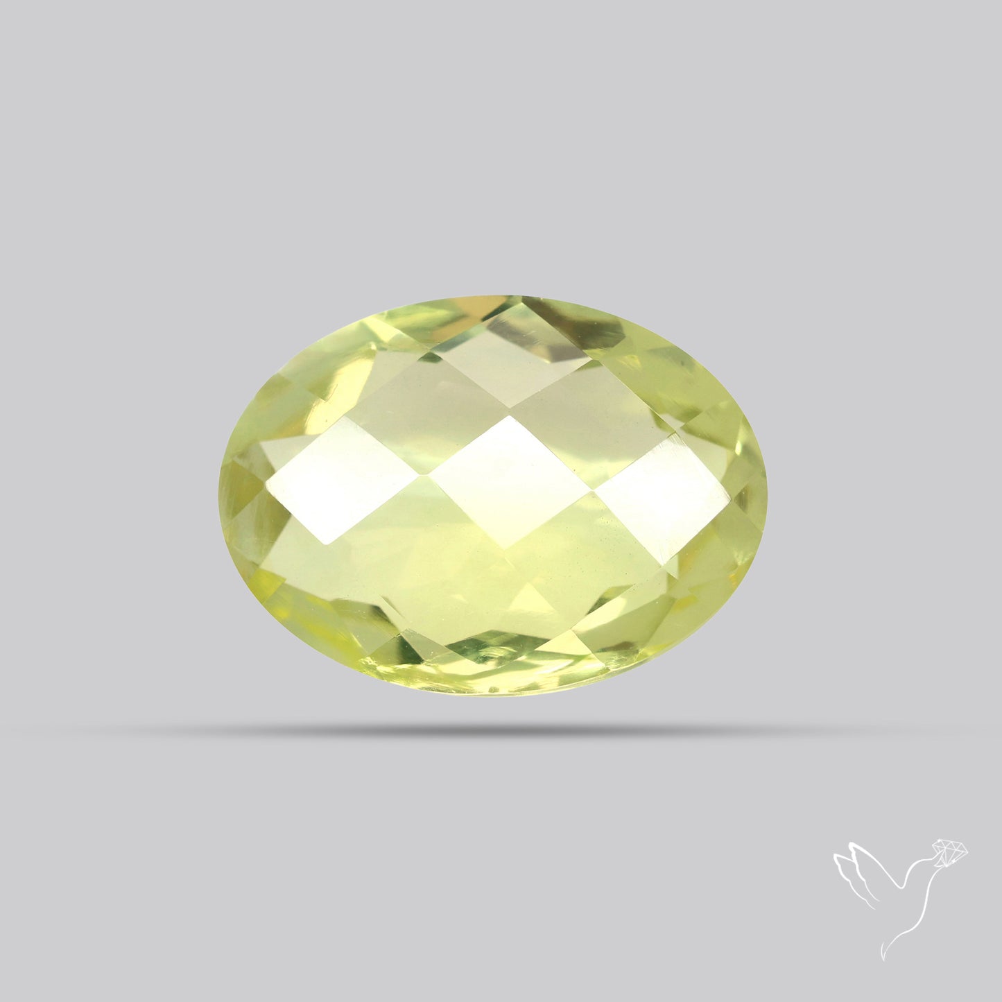 Checker Cut Faceted Green Gold Lemon Quartz
