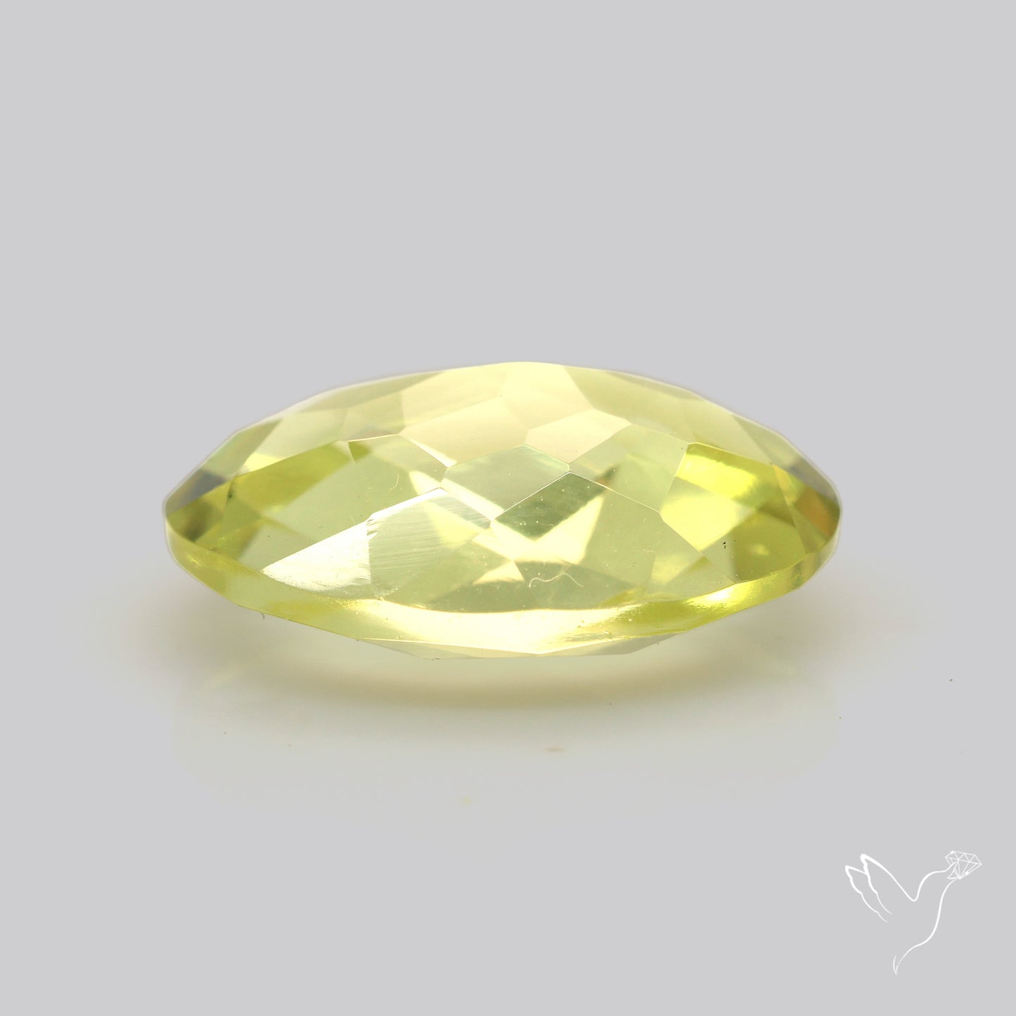 Checker Cut Faceted Green Gold Lemon Quartz