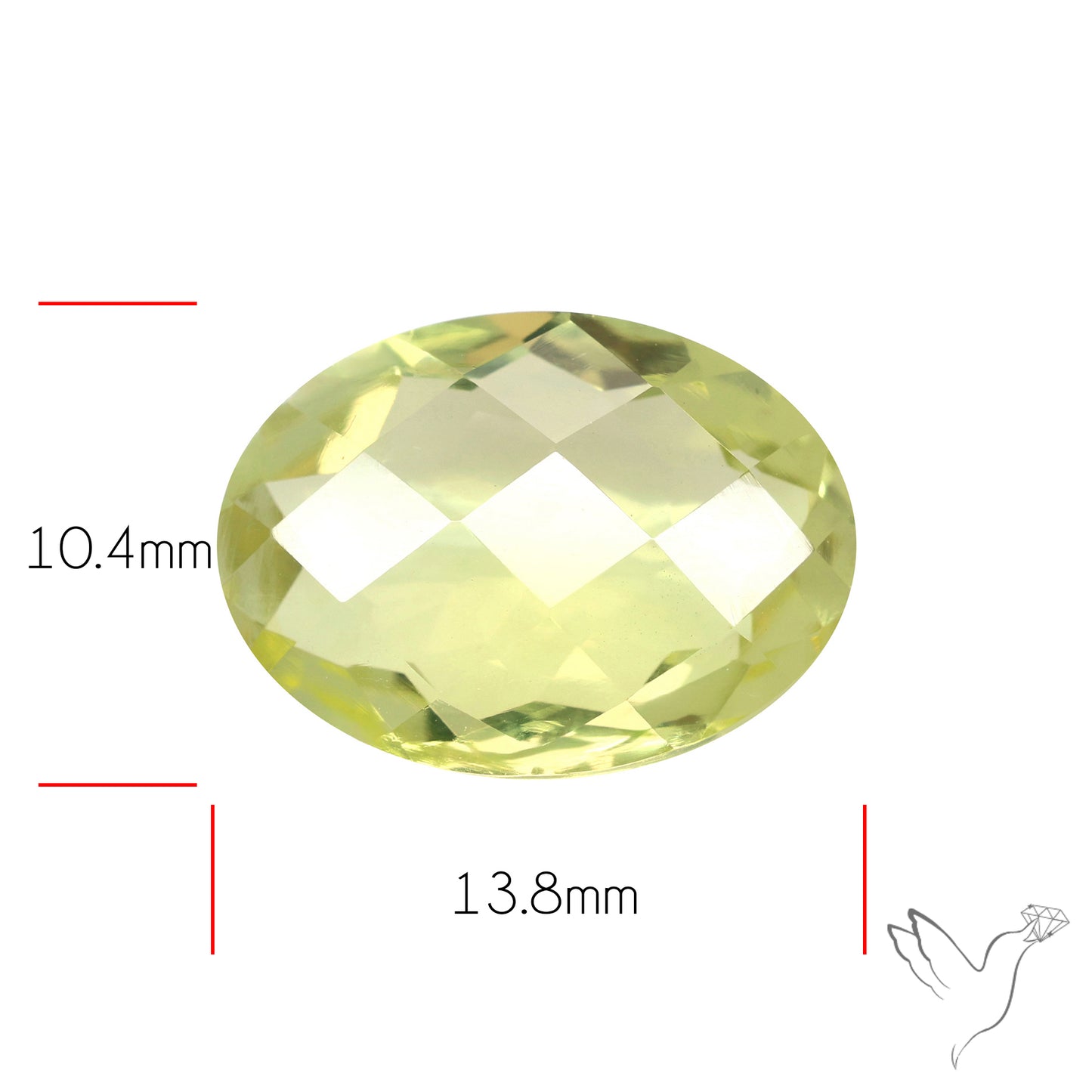 Checker Cut Faceted Green Gold Lemon Quartz