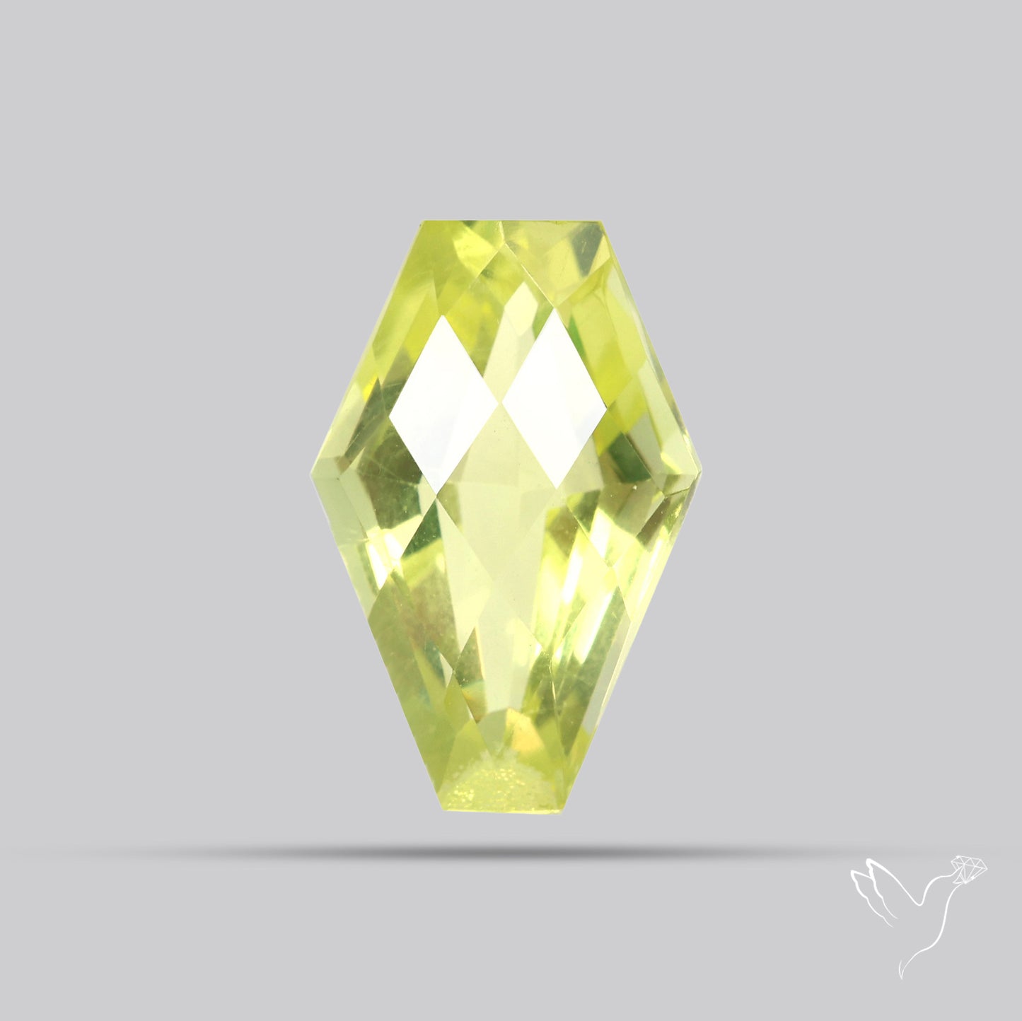 Checker Cut Faceted Green Gold Lemon Quartz