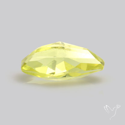 Checker Cut Faceted Green Gold Lemon Quartz