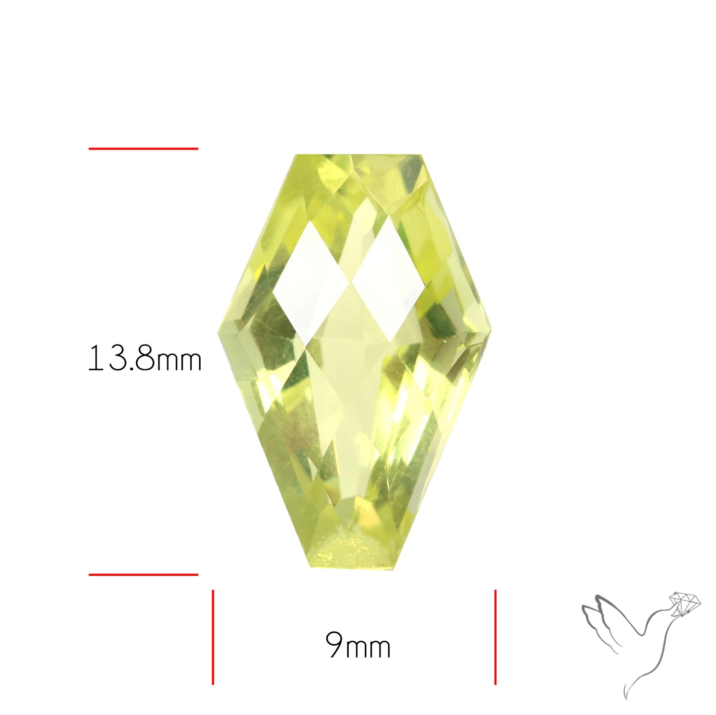 Checker Cut Faceted Green Gold Lemon Quartz