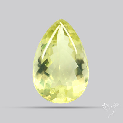 Buff Top Faceted Green Gold Lemon Quartz