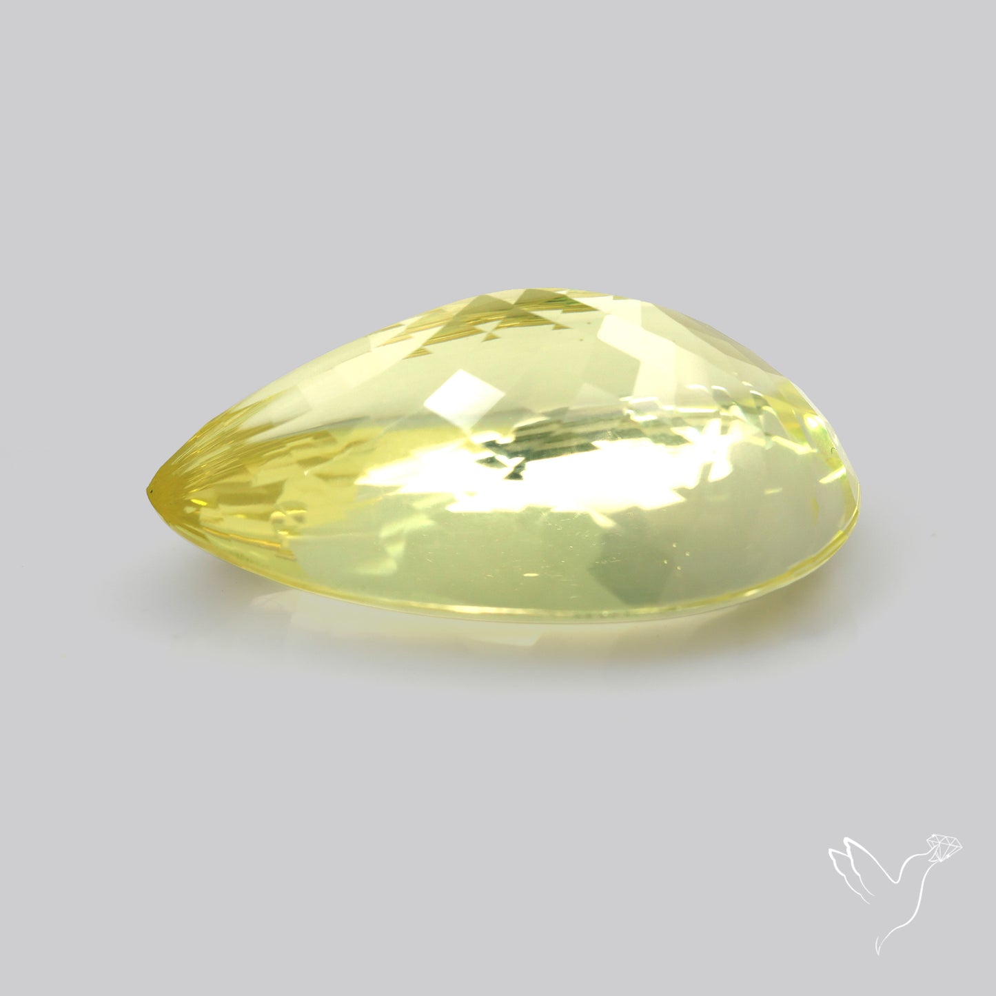 Buff Top Faceted Green Gold Lemon Quartz