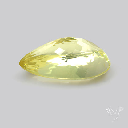 Buff Top Faceted Green Gold Lemon Quartz