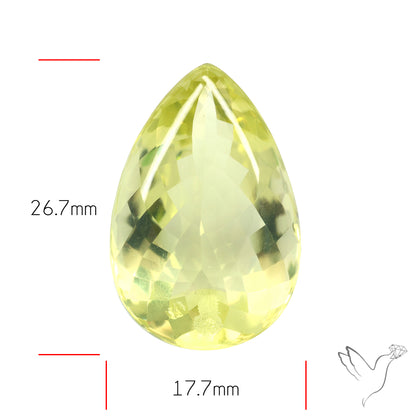 Buff Top Faceted Green Gold Lemon Quartz