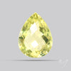 Checker Cut Faceted Green Gold Lemon Quartz