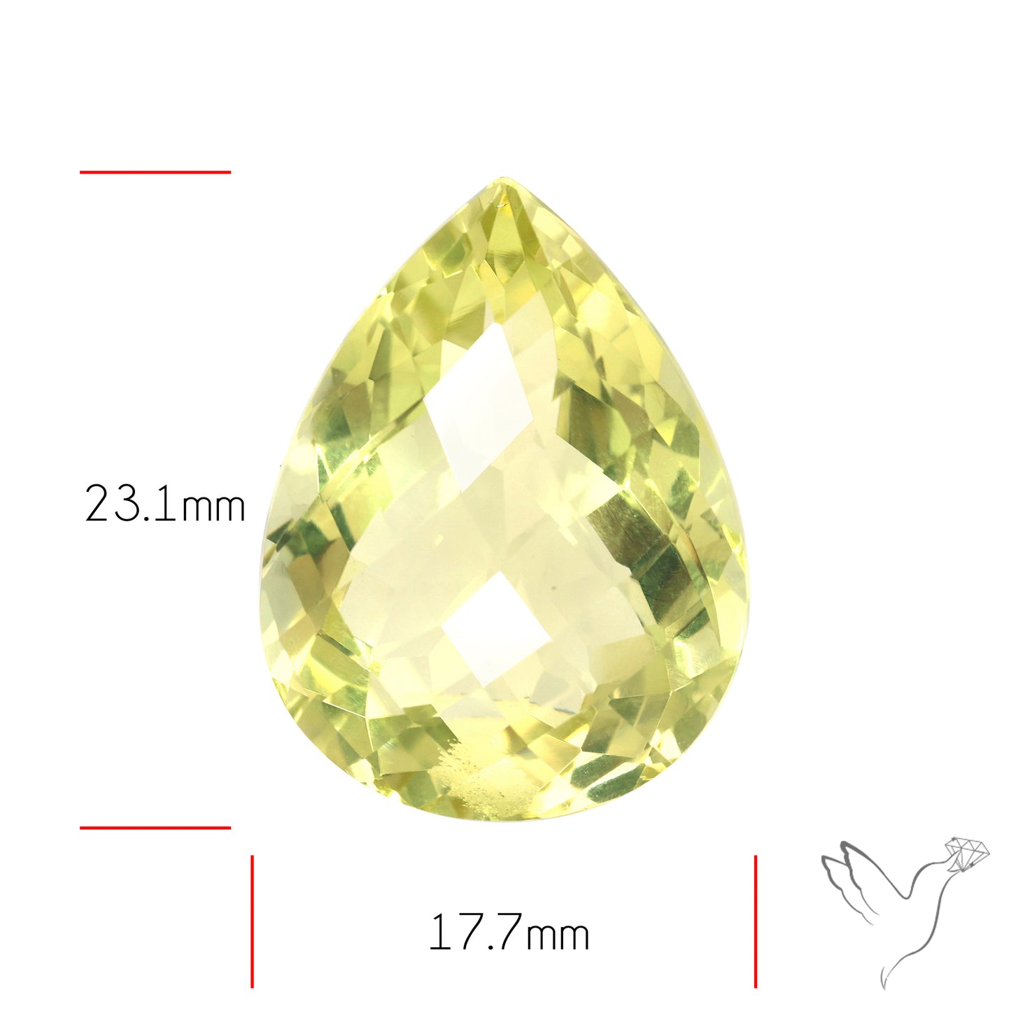 Checker Cut Faceted Green Gold Lemon Quartz
