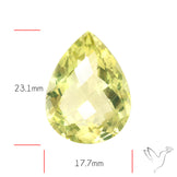 Checker Cut Faceted Green Gold Lemon Quartz