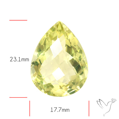 Checker Cut Faceted Green Gold Lemon Quartz