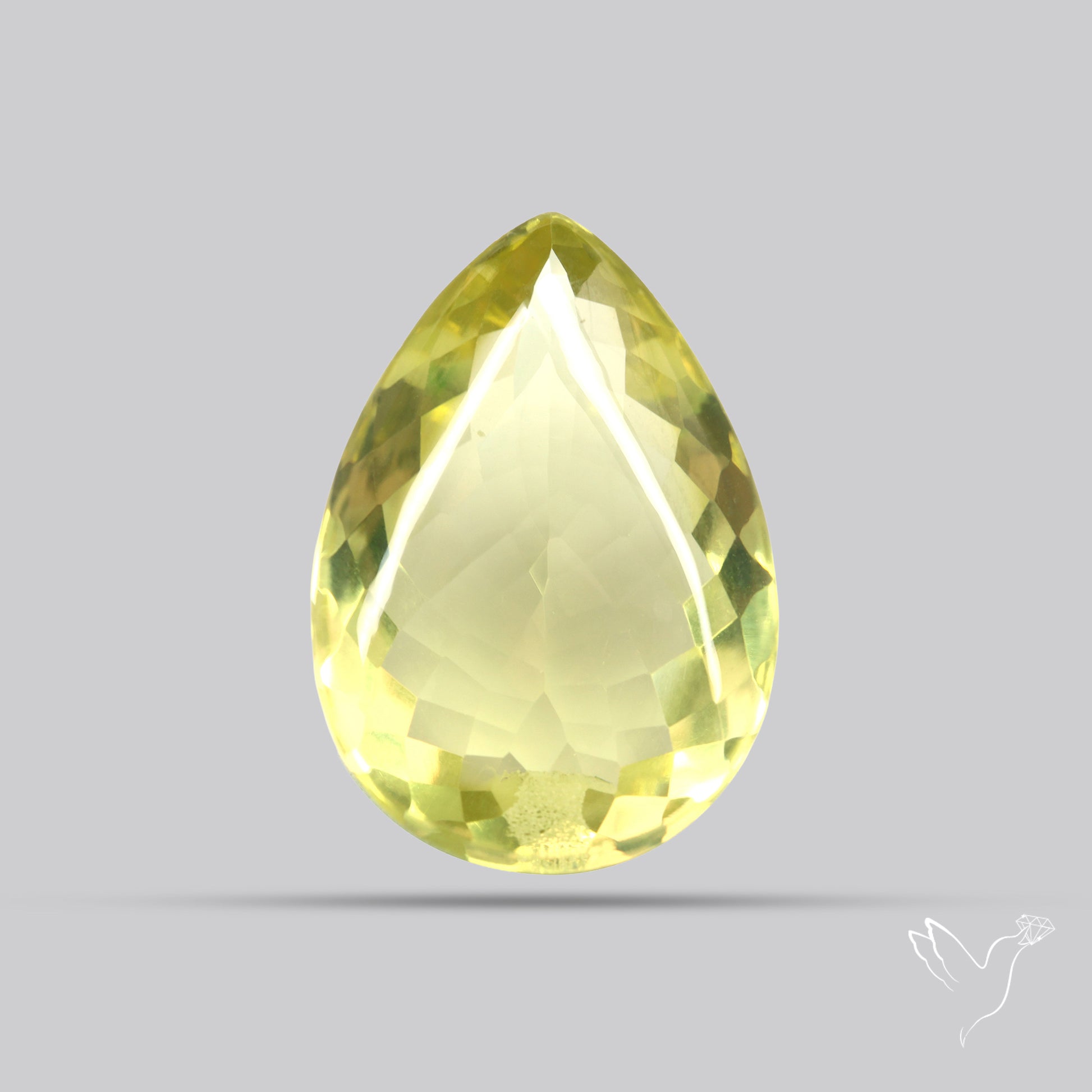 Buff Top Faceted Green Gold Lemon Quartz