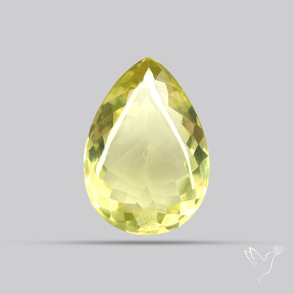Buff Top Faceted Green Gold Lemon Quartz