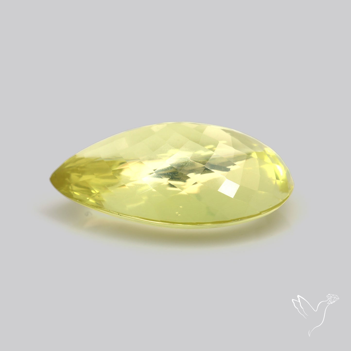 Buff Top Faceted Green Gold Lemon Quartz