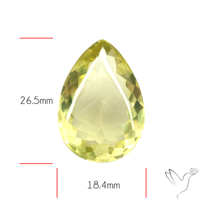 Buff Top Faceted Green Gold Lemon Quartz