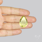 Buff Top Faceted Green Gold Lemon Quartz