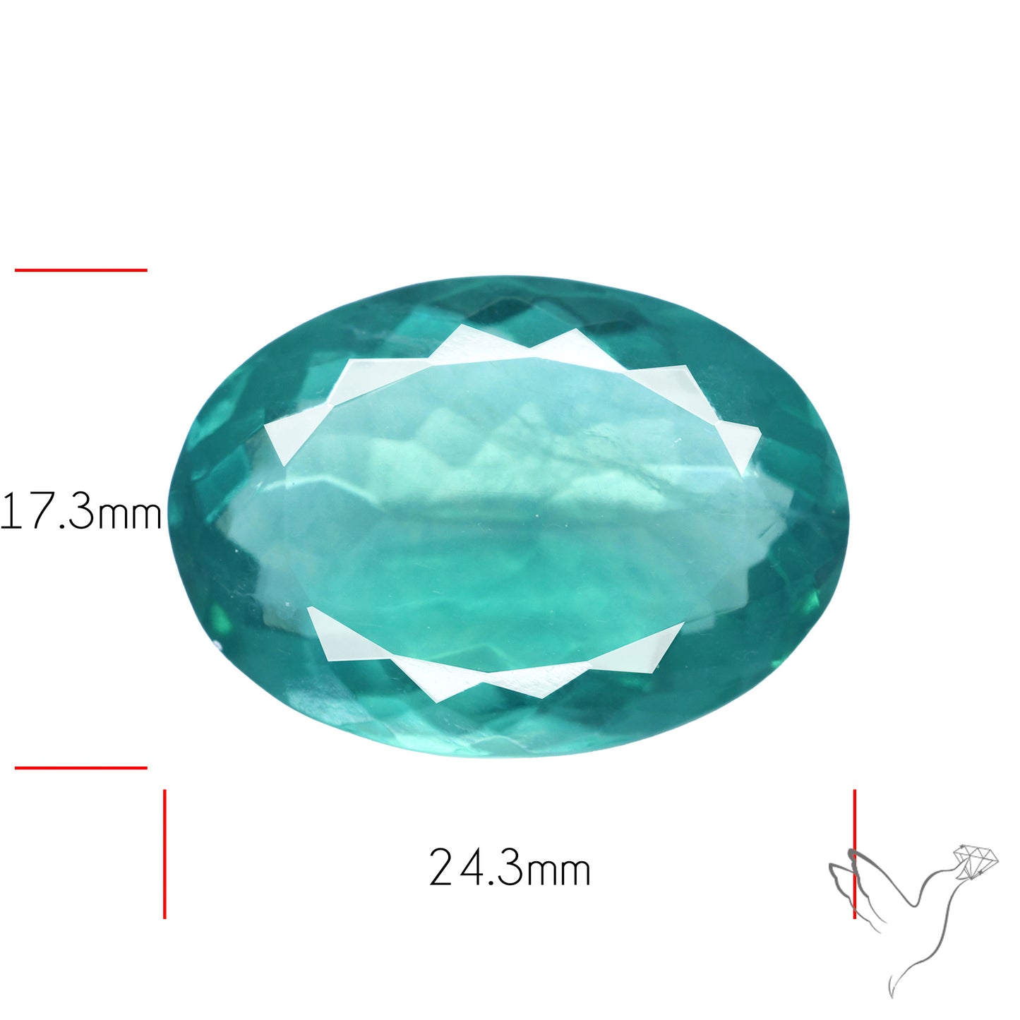 Faceted Belgian Teal Fluorite