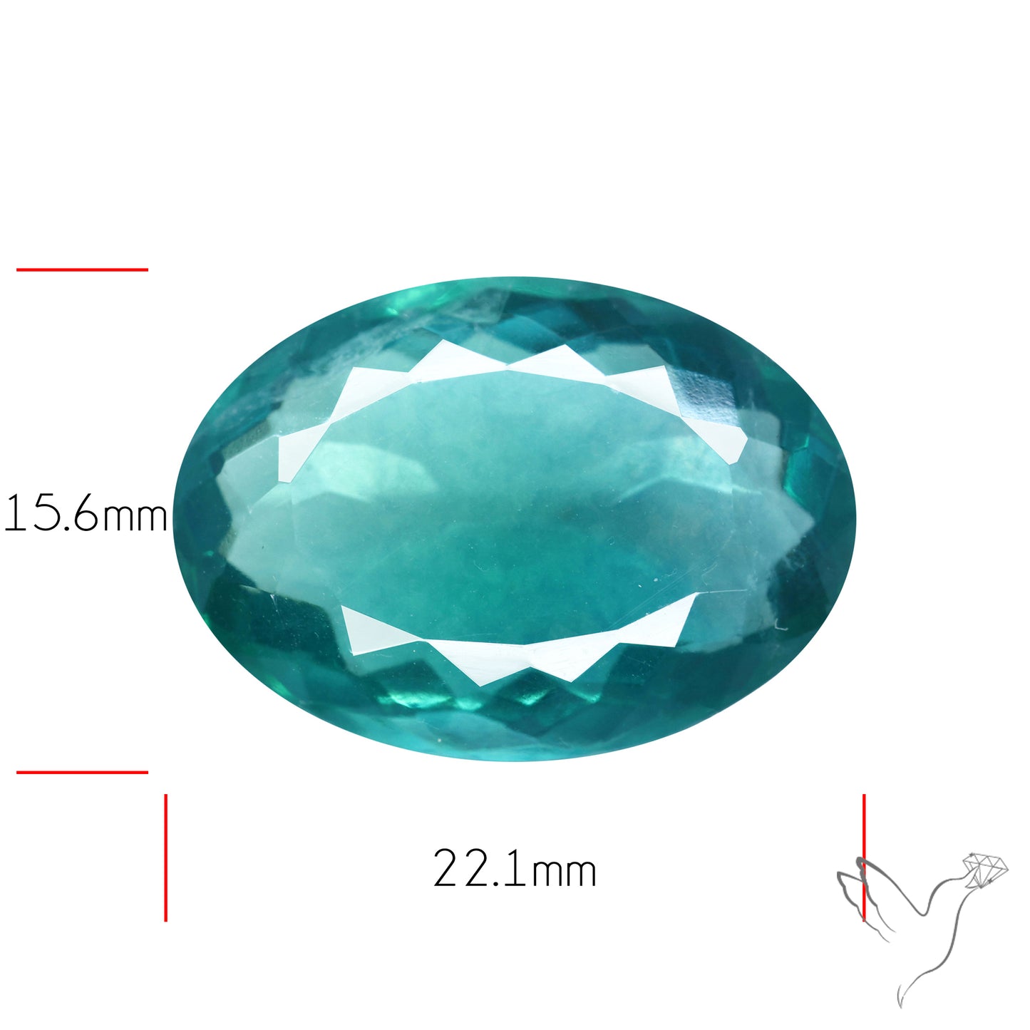 Faceted Belgian Teal Fluorite