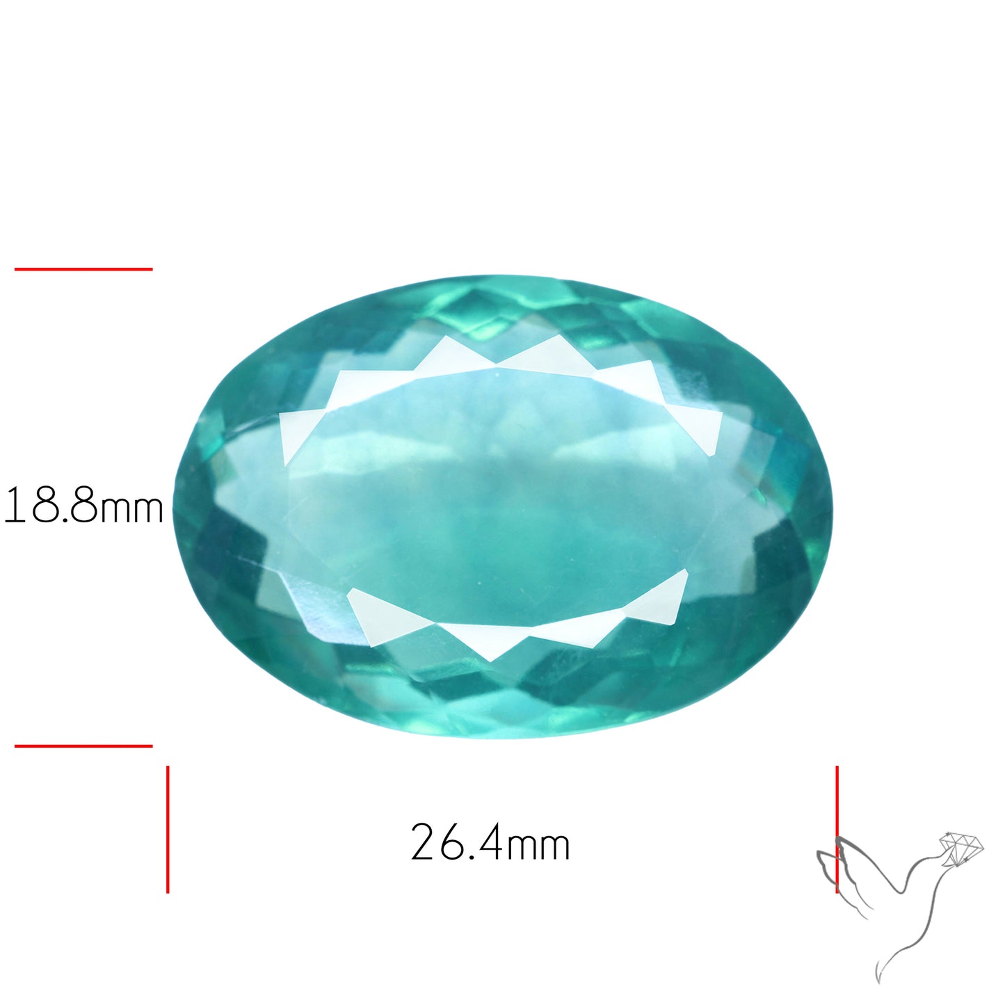 Faceted Belgian Teal Fluorite