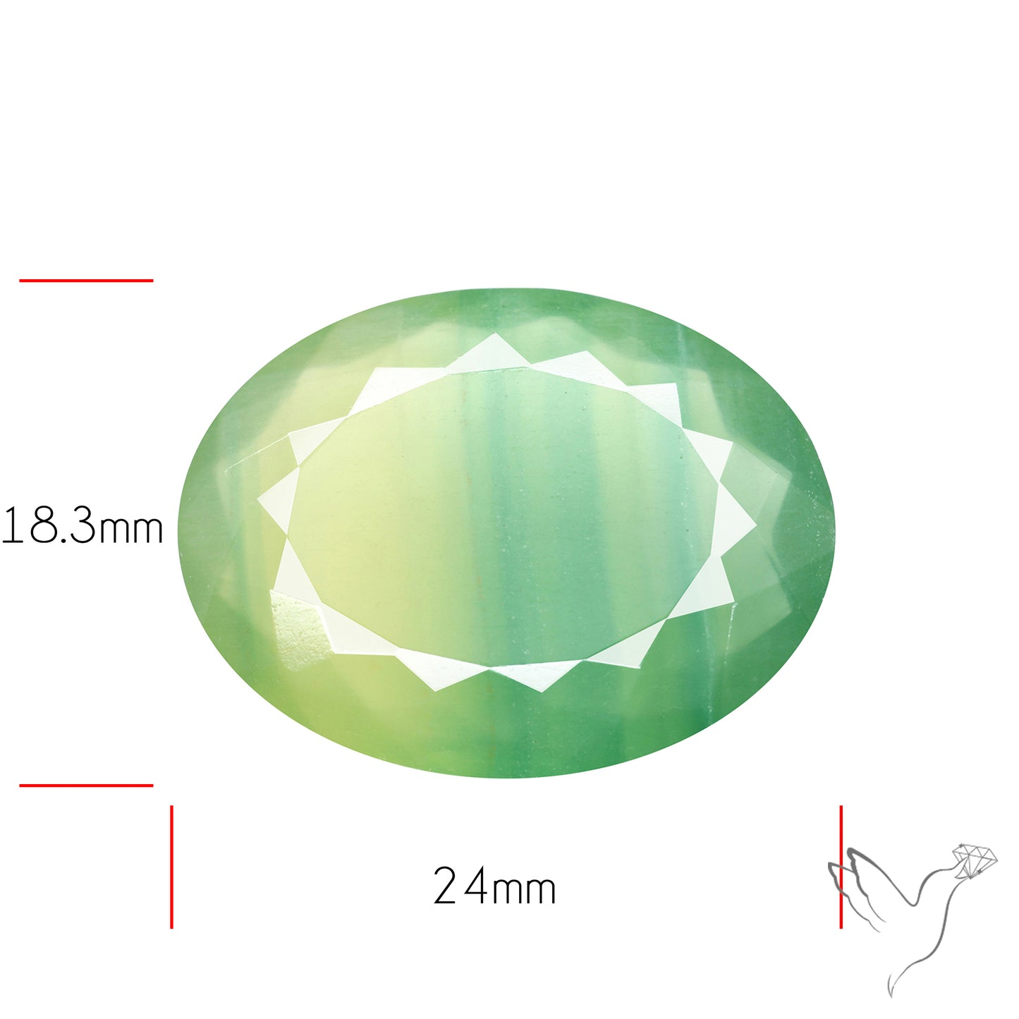 Faceted Belgian Green Fluorite