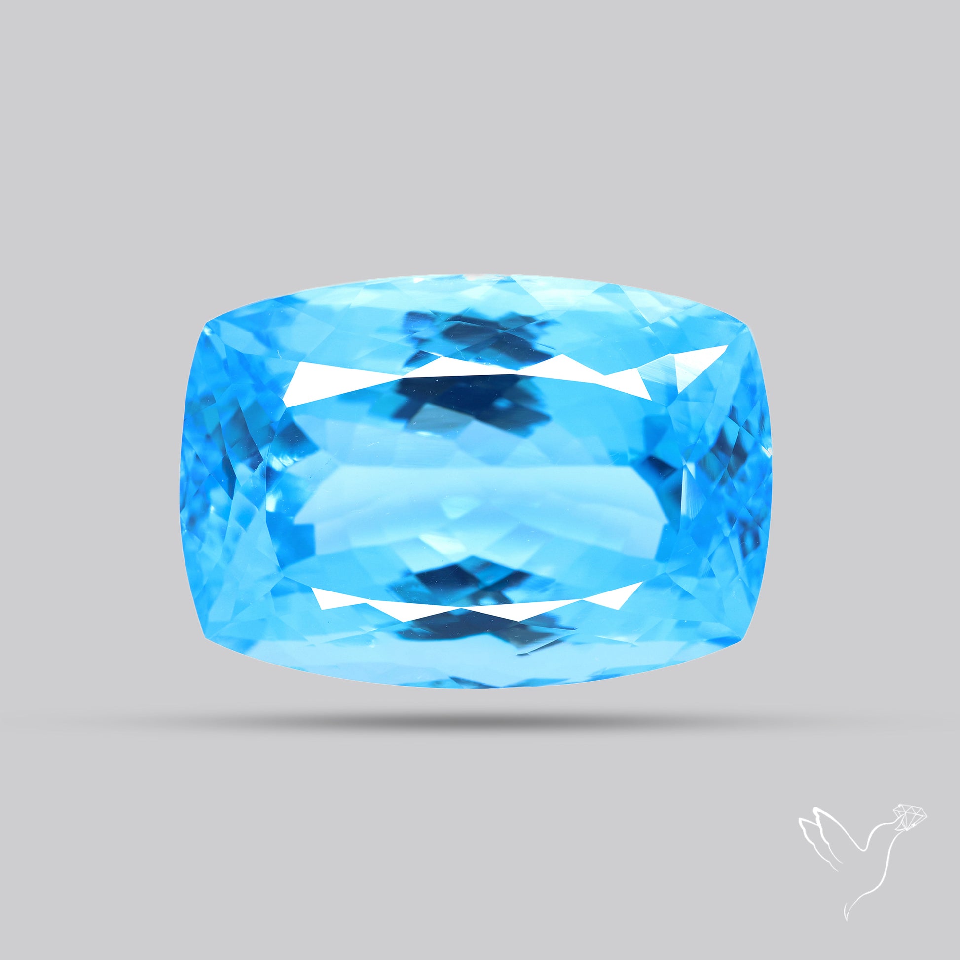 Large Swiss Blue Topaz Faceted Fine Gemstone
